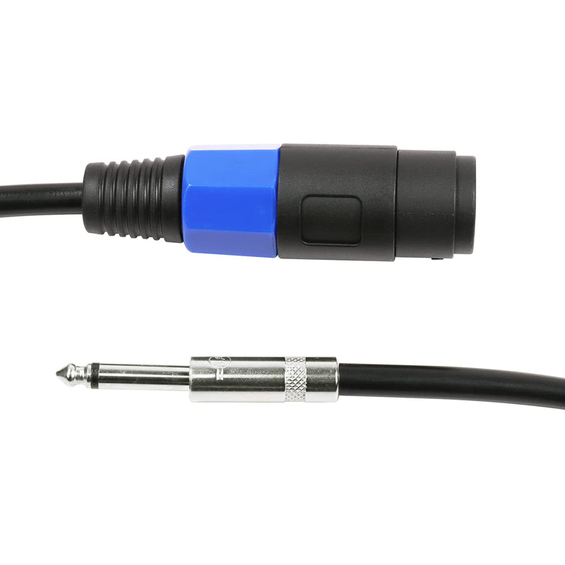 Pack of 1 3.3 Feet Speakon Female to 1/4" Male Cable - 1 Pack 1-Meter Pro Audio Patch SpeakON Jack Connector to 1/4-Inch (6.35mm) TS Speaker Interconnect Wire 1-Pack