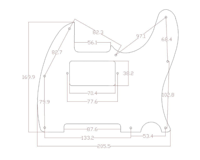 [AUSTRALIA] - Dopro 8 Hole Matte Aluminum Tele Humbucker Pickguard Metal Anodized TL Pick Guard Scratch Plate for USA/Mexico Tele/Telecaster Matte Black 