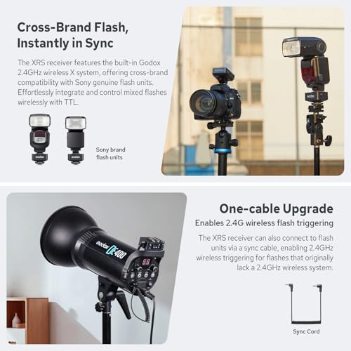 Godox XR S TTL Wireless Flash Receiver for Sony, 2.4G HSS Remote Trigger