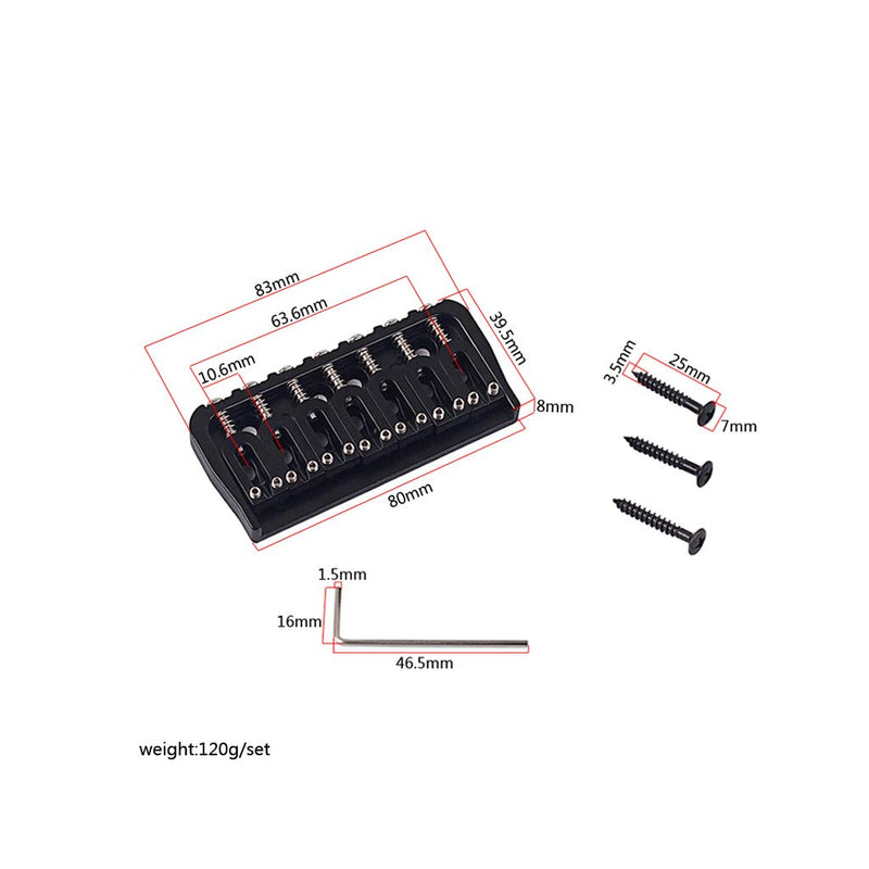 [AUSTRALIA] - Alnicov Electric Guitar 7 String Saddle Bridge，for Guitar Hardtail Bridges Replacement Part Black 