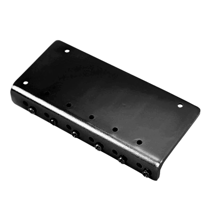 6 String Bass Bridge Hardtail Top Load Adjustable Saddles Zinc Alloy Replacement for Precision Bass Guitar Fixed Bridge Assembly Black