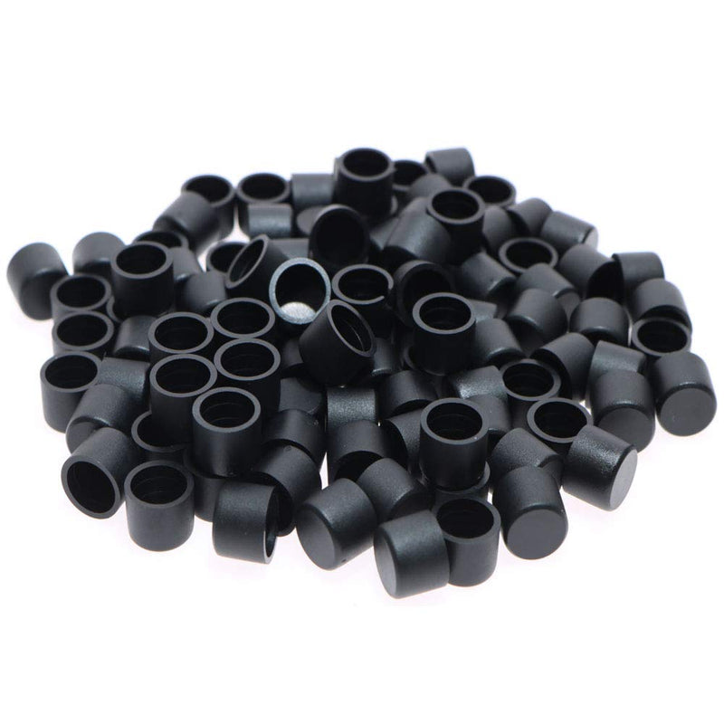 RCA Female Connector Dust Proof Cap Protector Cover 100 Pcs Black