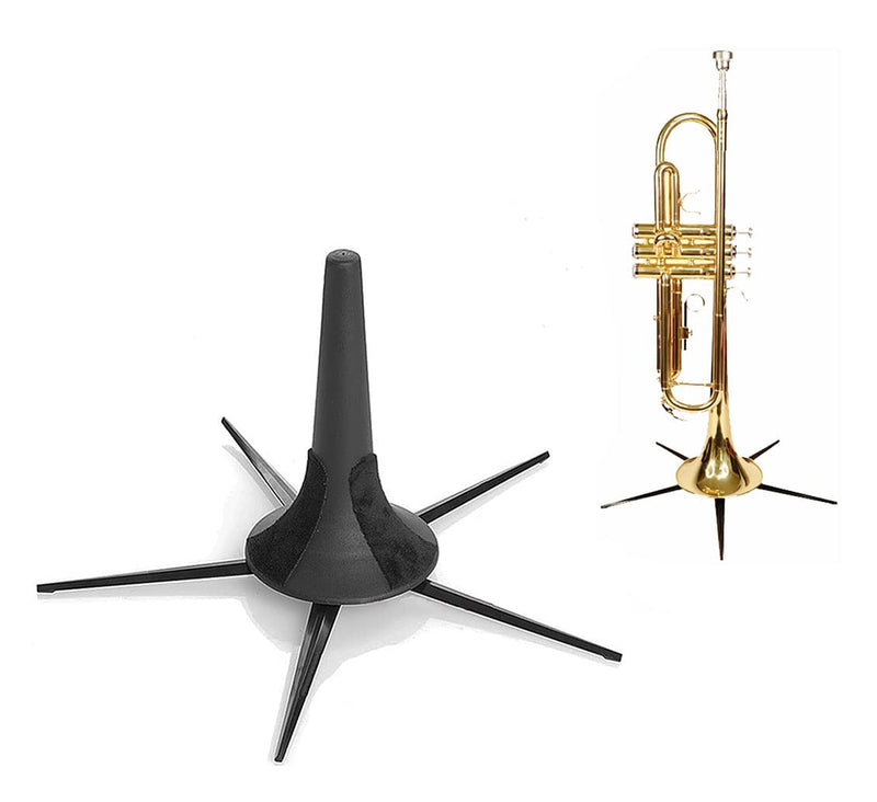 Portable Trumpet Stand Holder Metal 5 Leg Holder Stand Foldable Wind Instrument Accessory Black