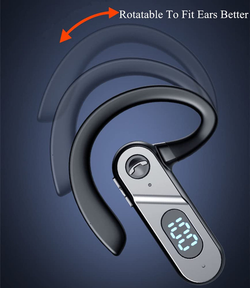 Bluetooth Headset Wireless Bluetooth Earpiece Single Ear Voice Control Answer Earphones for cell phone computer Laptop Driver Trucker