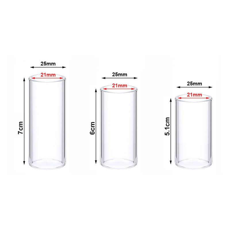 [AUSTRALIA] - 3Pcs Glass Guitar Slide Set - Three Sizes for Versatile Use - Smooth Glass Slides Enhance Guitar Playing - Suitable for Electric, Acoustic, and Bass Guitars - Ideal for Musicians 51mm*1, 60mm*1, 70mm*1 