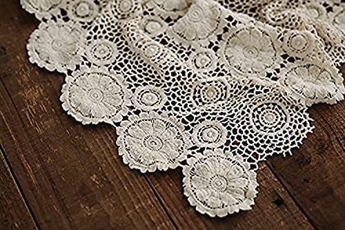 Honra Orraphtstu Baby Photography Props Lace Blanket for Newborn Photoshoot Layers Photo Posing Backdrop Boho (M, Beige) Medium