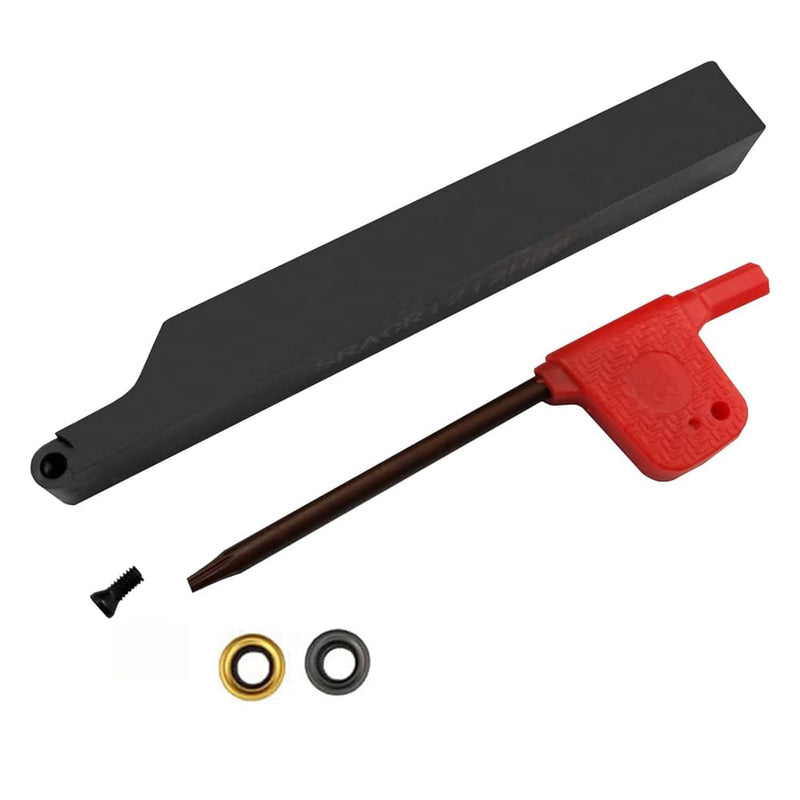 Hunricho 3/8" 1/2" SRACR1010/1212 H06 Lathe Lathe Holder Lathe Lathe Lathe with RCMT0602 Round Carbide Router Bits (2pcs 1/2 Holder + 10pcs Inserts) 2 pieces 1/2 holders + 10 pieces inserts