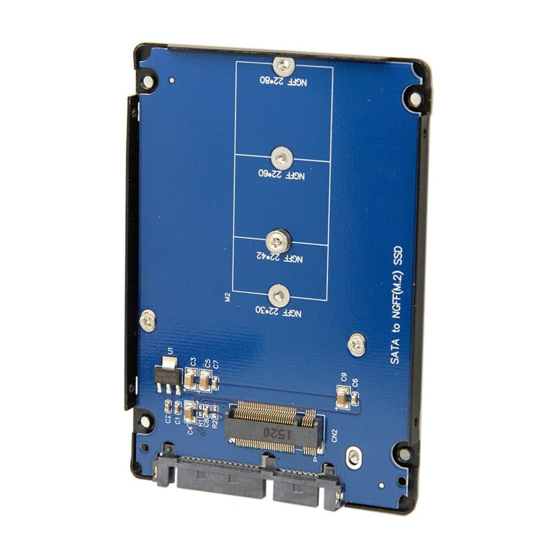 [AUSTRALIA] - NFHK B+M Key Socket 2 M.2 NGFF (SATA) SSD to 2.5 SATA Adapter Card Adapter with Black Metal Case NGFF B-key to SATA 