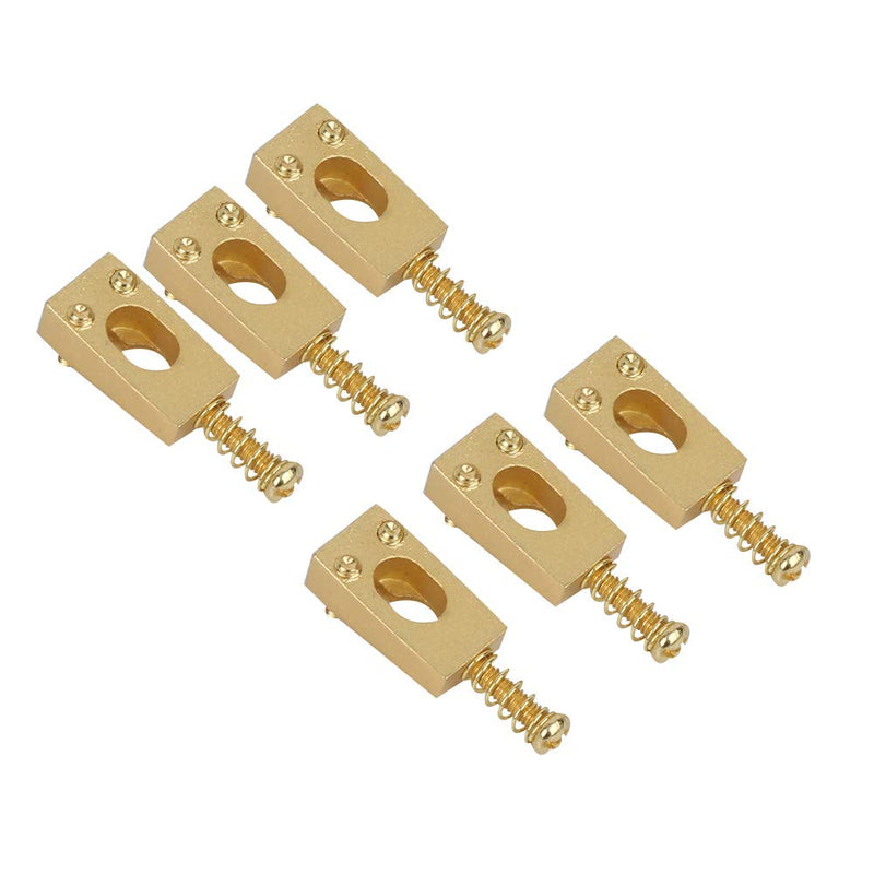 6PCS Guitar Bridge Roller Saddles Brass String Saddles Replacement for Electric Guitar Accessories (Gold) Gold