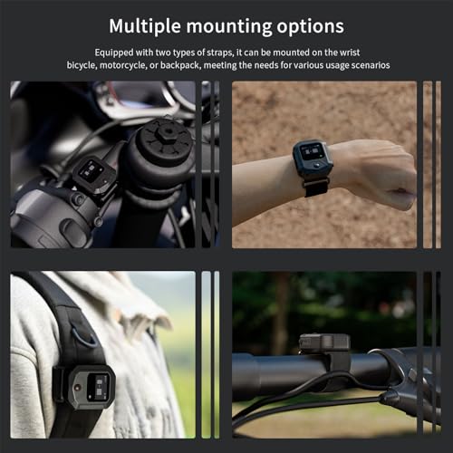 GPS Bluetooth Remote Control for DJI Osmo Action 6/5 Pro/4 Cameras Accessories, 25M Range Camera Controller Smart Bracelet Bicycle Mount for Travel/Outdoors Sports