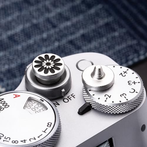 Camera Soft Release Button, Shutter Button for Fujifilm X100VI X100V X-E4 X-E3 X-T5 X-T4 X-T3 X-T30 II X-T20 X-PRO3 (Black Daisy Set) black daisy set