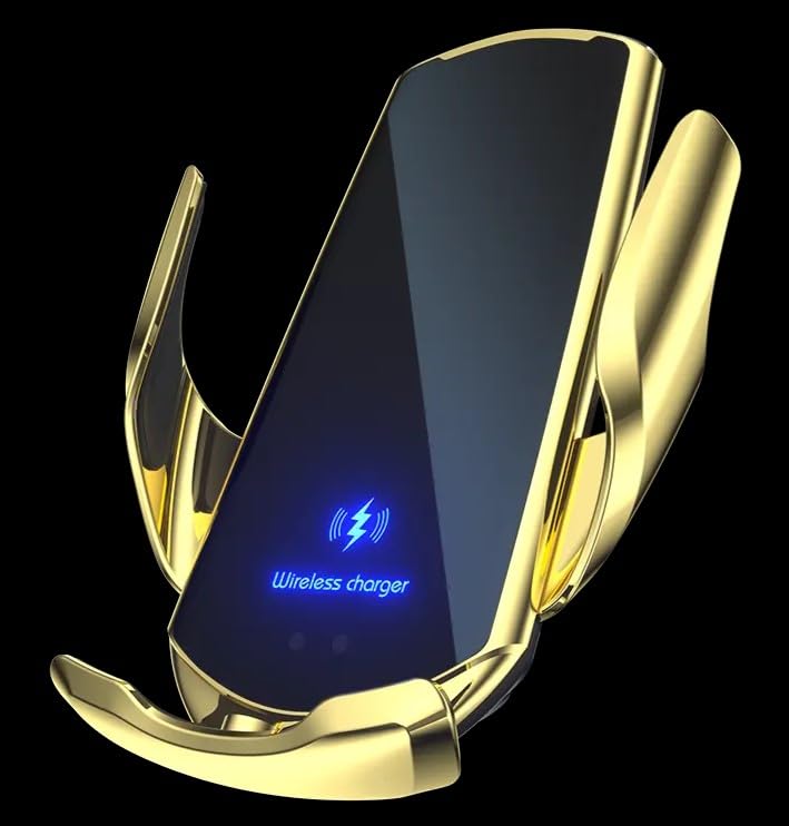 Wireless Automatic Car Charger Phone Holder 15W Air Vent Phone Holder iOS Android Compatiblee Charging (Golden Q3) Golden Q3