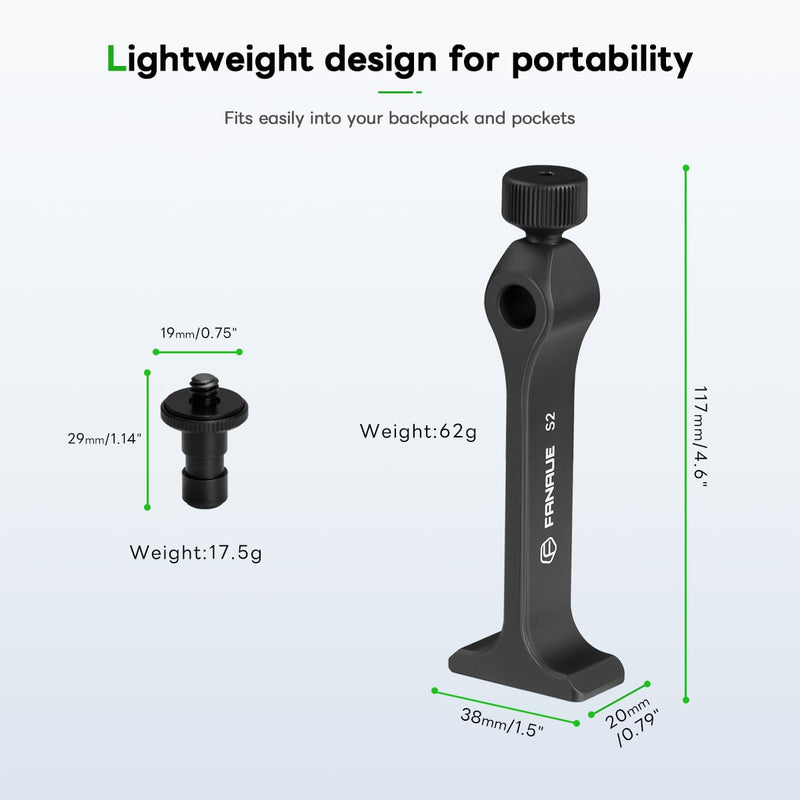 FANAUE S2-01 Binocular Tripod Adapter with 1/4-20" Thread Compatible with Porro Binoculars and Arca Ball Heads, Universal Quick Release for Bird Watching, Hunting, Astronomy, Animal Observation Ect.