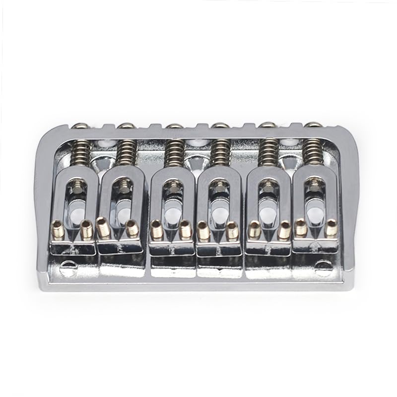 [AUSTRALIA] - MAXCHEER 6 String Guitar Fixed Bridge 72.8x38MM-10.6– Metal Hardtail Bridges Replacement Part for Electric Guitar (Chrome, 72.8mm) Chrome 