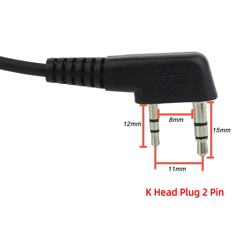 Retevis Walkie Talkie Earpiece with Mic G Shape 2 Pin Adjustable Volume Headset Compatible with Retevis H-777 RT22 RT21 Baofeng UV-5R 888S 2 Way Radio(10 Pack)