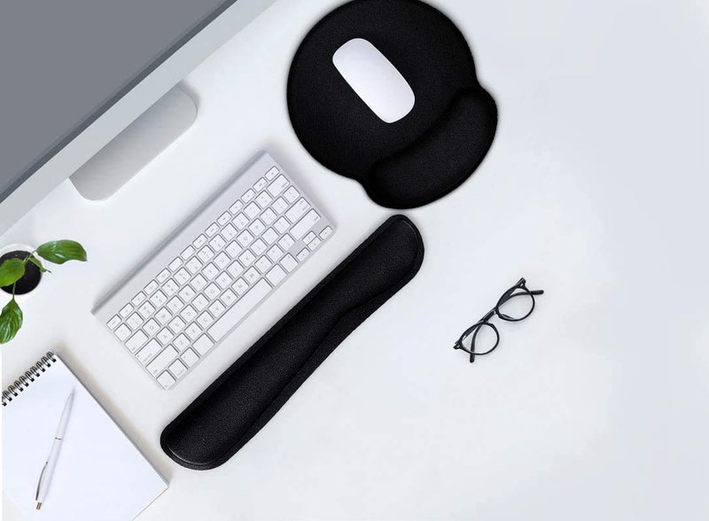 Ergonomic Mouse Pad with Wrist Support, Premium Memory Foam Keyboard Wrist Support Bar and Mouse Wrist Rest Pads Set- for Comfortable Typing &Wrist Pain Relief Mouse Pad with Wrist Support Bar 1