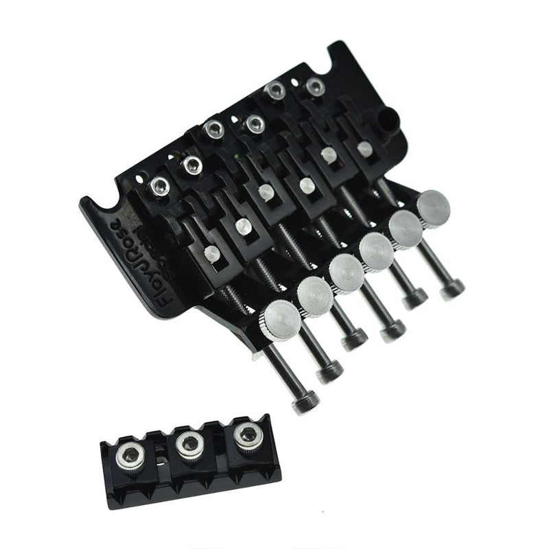 KAISH Whole Set Stainless Steel Tremolo Fine Tuner Screws String Insert Block Saddle Mounting Screws Locking Nut & String Lock Screws for FR Whole Set Steel Screws & Blocks
