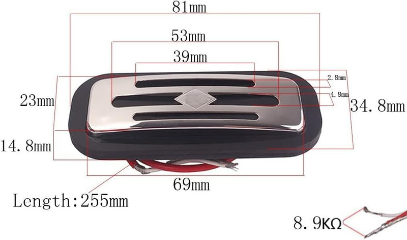 Alnicov Electric Bass Vintage Style Diamond Humbucker Coil Pickups For Guitar Toaster Hofner