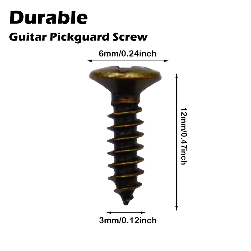 50PCS Bronze 3MM Guitar Pickguard Screws Pick Guards Scratch Plate Mounting Screws Guitar Repair Screws for Fender Guitars Tele Gibson LP Les Paul SG Electric Guitar Bass Bronze-50pcs