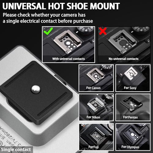 MEDALight F1 Mini Camera Flash Camera Flash Speedlite for Ricoh (GR3/GR3X,etc.) Fuji/Sony ZV1/Nikon/Canon,Digital Film Cameras,Portable Mini hot Shoe Flashlight for DSLR Cameras.(Silver) Silver