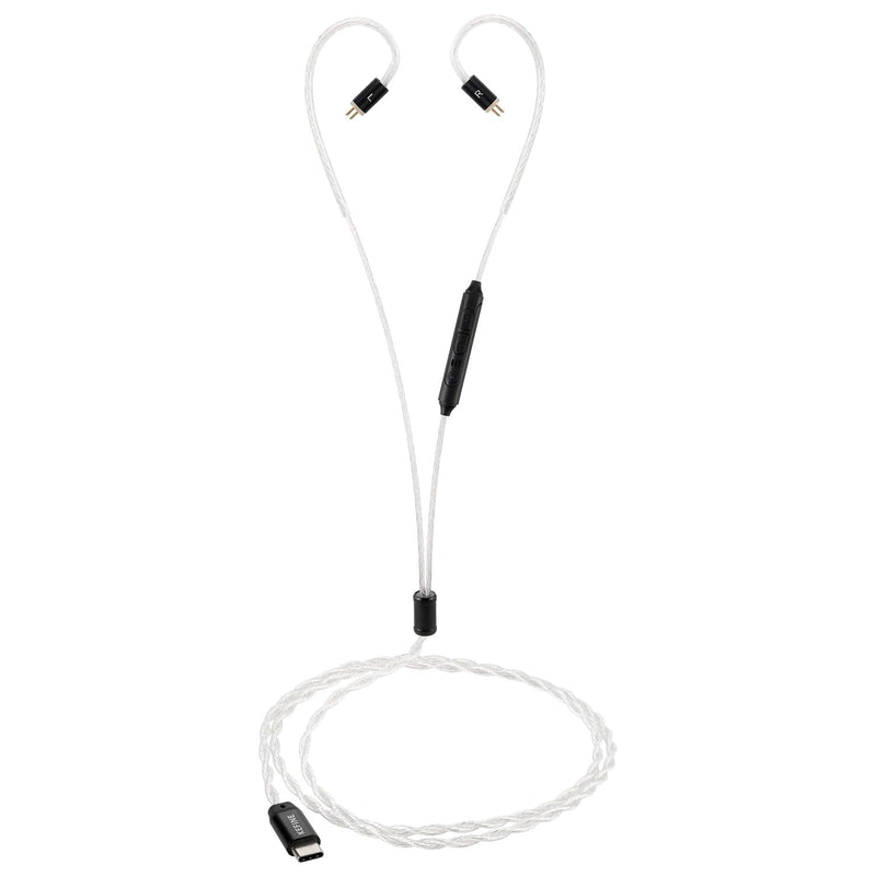 Kefine Klean 10mm DLC Diaphgram Dynamic Driver Earphones, 1DD in-Ear Monitor Headphones, HiFi Wired IEM Earbuds with Dual Interchangeable Nozzles Detachable 0.78 2Pin Design (Type-C, Mic) Type-C with Microphone