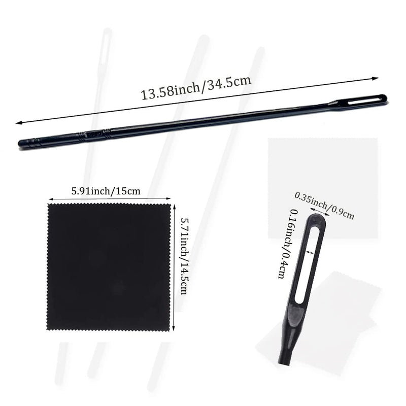 [AUSTRALIA] - Flute Cleaning Kit Flute Cleaning Rod with 4pcs Flute Cleaning Cloth Flute Cleaning Swabs Flute Polishing Cloth Flute Stick Flute Cleaner Flute Cleaning Tools for Flute maintenance tools, black 