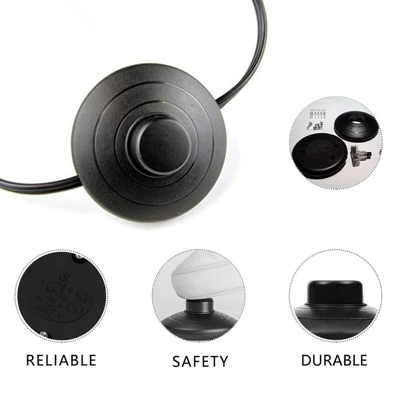 OMIGA Foot Switch Lamp Cord Switch with Push Button Self-Locking for 2 or 3 Core Cable Floor Lights and Small Appliances or Lamps Light Switch Black a
