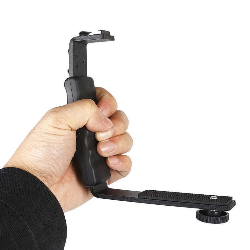 [AUSTRALIA] - L-Shape Flash Bracket with Dual Flash Cold Shoe Mount  Tripod Screw Versatile for Camcorder Microphone DSLR Canon/Nikon/Sony/Yongnuo/Flash Stand 