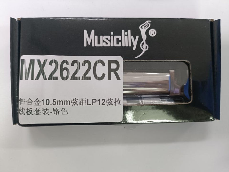 Musiclily Pro 52.5mm 12-string Tune-o-matic Stop Tailpiece for Epiphone Les Paul SG Style Electric Guitar, Chrome
