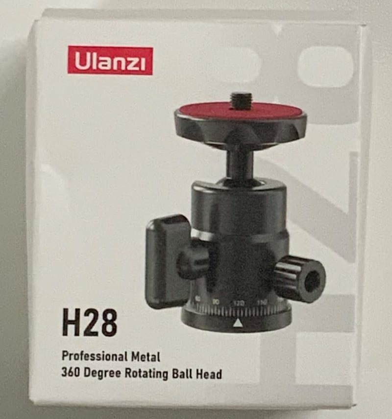 Mini Ball Head, ULANZI H28 Panoramic Tripod Head + Dual Hot Shoe Mount DSLR Camera Mount Adapter Photograph Attachment Accessories for Gopro Cam Camcorder Smartphone Light Microphone Loading 5.5lb