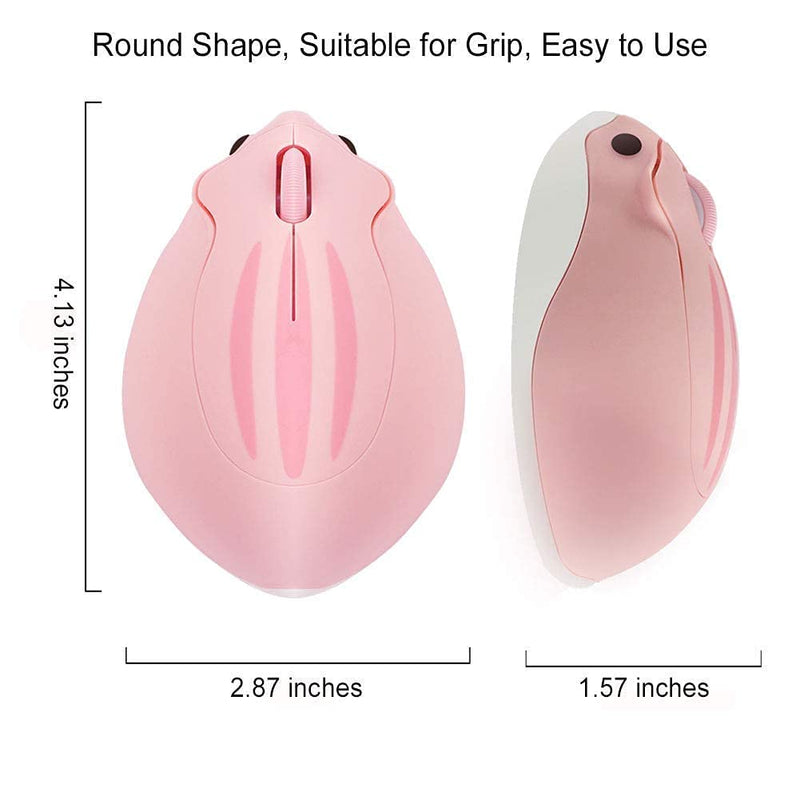 CHUYI Animal Cartoon Hamster Shape Mini Travel Wireless Mouse 1200DPI Portable Optical Small Cordless Mice for Computer Laptop PC (1 Blue, 1 Pink)