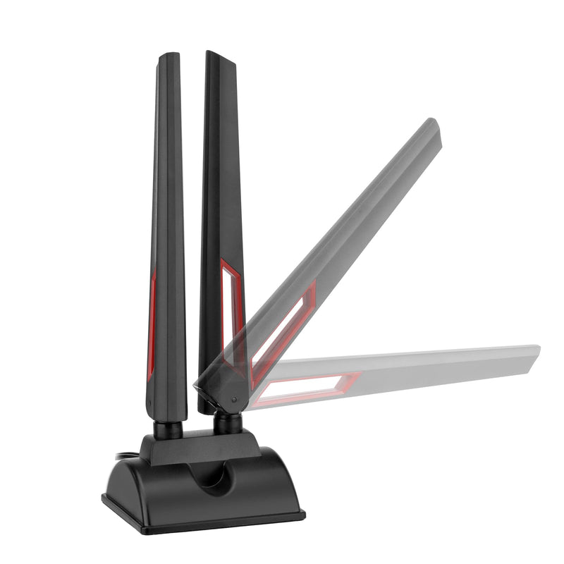 Superbat WiFi 6E Tri-Band Antenna 2.4GHz 5GHz 6GHz Magnetic Base WiFi Antenna with RP-SMA Extension Cable for PC Desktop Computer WiFi Card Wireless Network Router Security Cameras with base