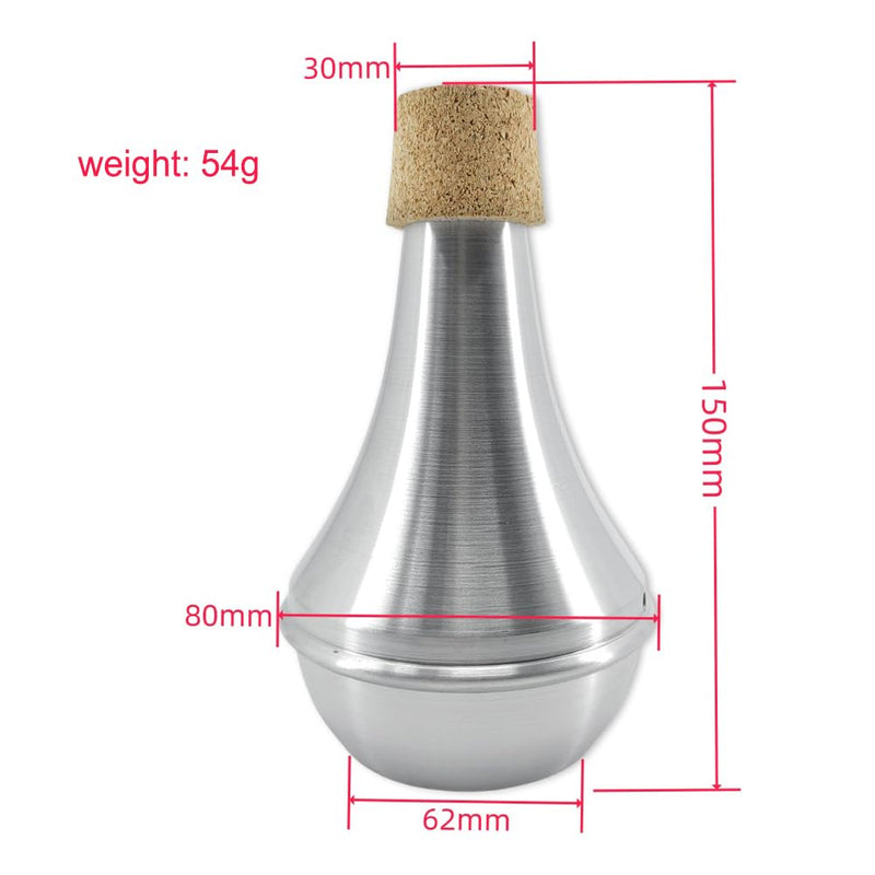 Aluminum Trumpet Mute – Practice Mute for Trumpet with Cork, Accessories for Brass Instruments Compact & Lightweight, Fit for Quiet Training, Home, Studio & Travel Style 1