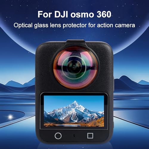 Osmo 360 Lens Guards Compatible for DJI Osmo 360 Spherical Optical Tempered Glass Protective Cover Lens Cap Case Action Camera Accessories for DJI Osmo 360 Glass