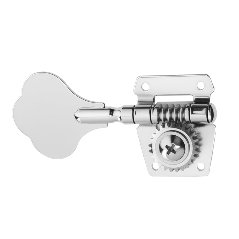 [AUSTRALIA] - 4L Vintage Open Gear Bass Tuners Machine Head Tuning Keys Pegs Set Left Hand for Jazz Precision P Bass Replacement, Chrome 4 Left 