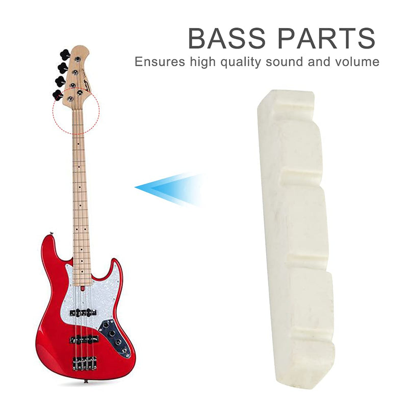 CHICIRIS Easy to Install and Use 4 String Bass Nut, Bass Guitar Nut, Excellent Durability Quality Plastic Material for Bass Guitar(ZE-1005 44 * 5.8 * 8MM)