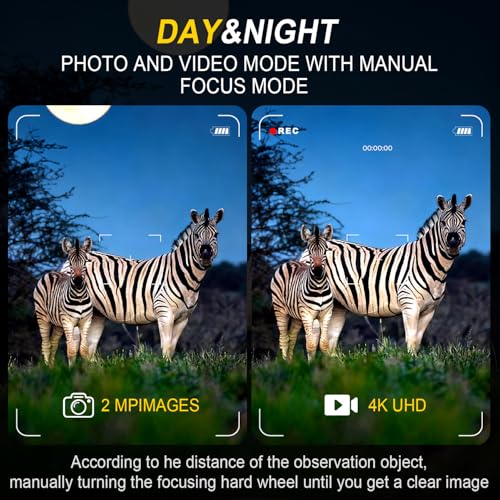 Night Vision Goggles - 4K Night Vision Binoculars for Adults mit 32GB TFT Card 2700FT IR/2000mAh, 2.8'' HD Screen, 7 Gear Infrared and 10X Digital Zoom for Outdoor Enthusiasts and Animal Watchers