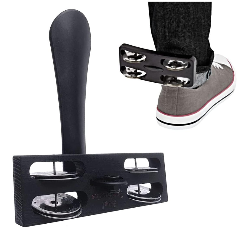 Foot Heel Shaker & Tambourine Percussion Musical Instrument for Cajon Drummers and Band Accompaniment 2pcs