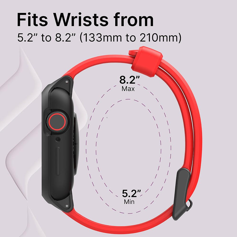 Catalyst - Apple Watch Series 6/5/4/SE (Gen 2/1), 38/40/41mm - Sport Band, Buckle Edition, Hypoallergenic, Breathable, Sports Wristband Replacement Band Without connectors - Army Green Red