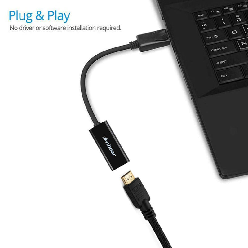 DisplayPort to HDMI Adapter, Display Port to HDMI Cable(Male to Female) for DisplayPort Enabled Desktops and Laptops Connect to HDMI Displays (10Pack, DP) 10Pack