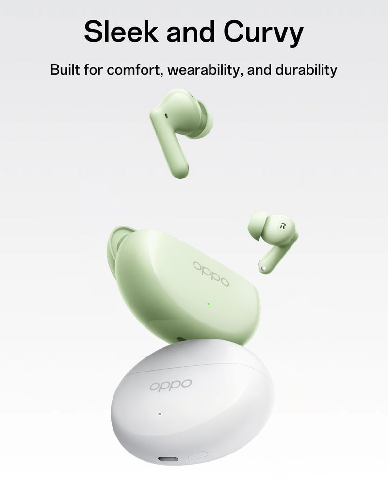 OPPO Enco Air4 True Wireless Earbuds, Bluetooth 5.4 in-Ear Headphones Stereo, 43H Playtime, 32dB Active Noise Cancelling, Dual-Mic AI Clear Call, Transparency Mode, Deep Bass, IP55, Fresh Mint