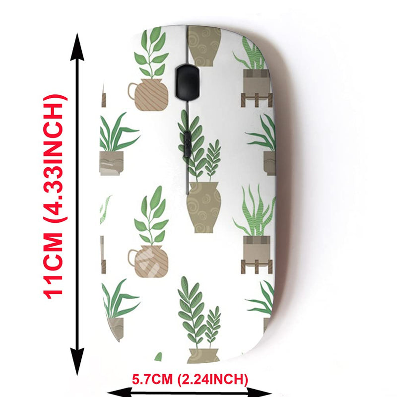 2.4G Wireless Mouse with Cute Pattern Design for All Laptops and Desktops with Nano Receiver - Flower Plants