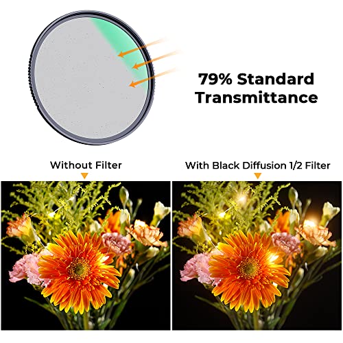 K&F CONCEPT 58mm Black Diffusion 1/2 Filter Mist Cinematic Effect Filter