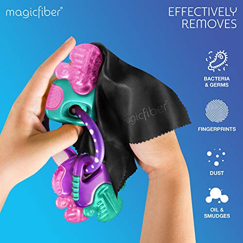 MagicFiber 42 PK - 12 Household Microfiber Cleaning Cloths + 30 Glasses Microfiber Cleaning Cloths - Premium Kitchen Towels and Glasses Wipes