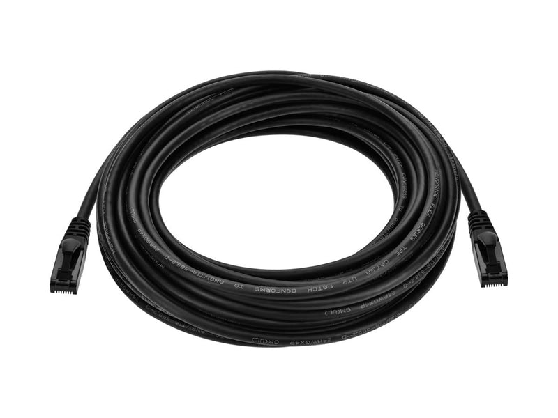 Monoprice Cat6A Flexible TPE Patch Cable - 50 Feet - Black | UTP, 24AWG, 500MHz, Pure Bare Copper, Snagless RJ45, Ethernet Cable - Flex Series