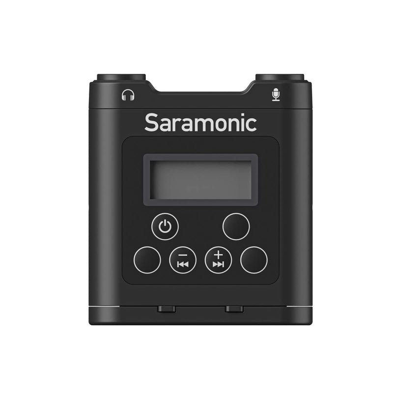 [AUSTRALIA] - Saramonic SR-R1 Ultra-Compact Belt Pack Stereo Recorder with 3.5mm Microphone or Line-Level Input, Headphone Out, and Includes DK3A Premium Lavalier and Padded Pouch, Black 
