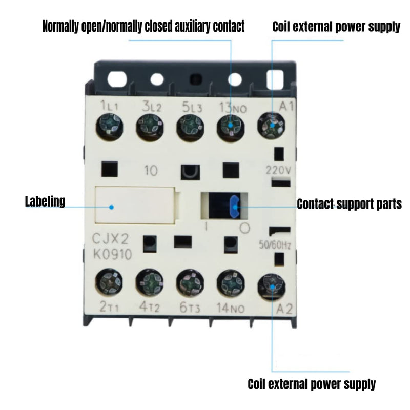 [AUSTRALIA] - AC Contact 3 Pole 4 N/O Thickened Silver Contacts 220 V 12 A Industrial Electrical Contactor for Power Distribution 