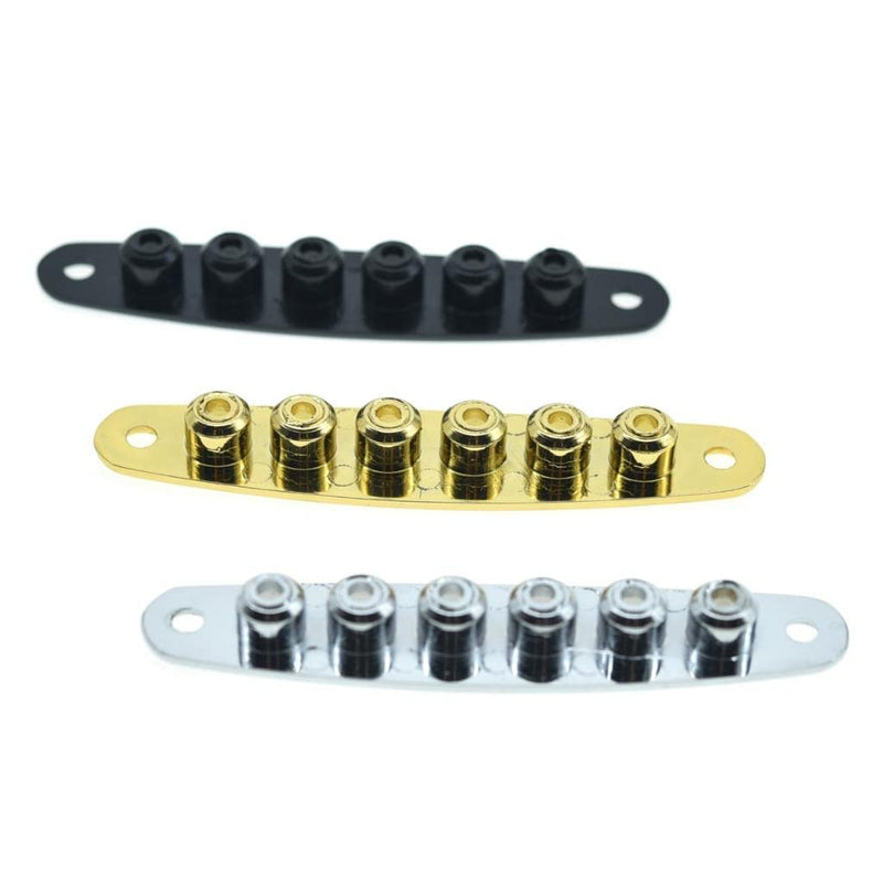 KAISH Guitar Bridge String Thru Body Ferrule Plate Guitar String Ferrules String Bushing Plate for Electric Guitar Black