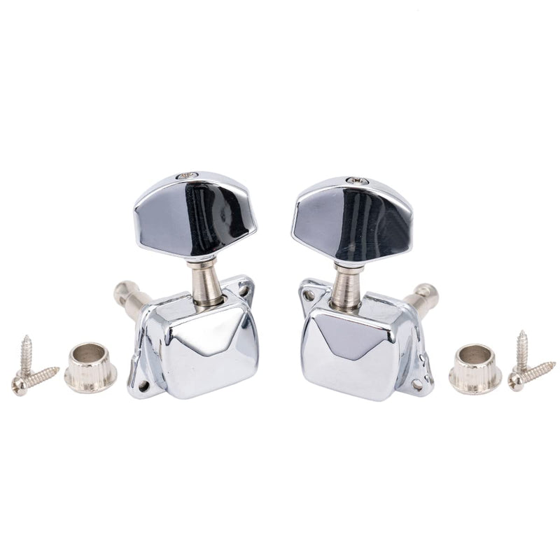 Musiclily Pro 3+3 Semi-closed Guitar Tuners String Tuning Pegs Keys Machine Heads Set for for Acoustic or Electric Guitar,Chrome Half Moon Button Chrome
