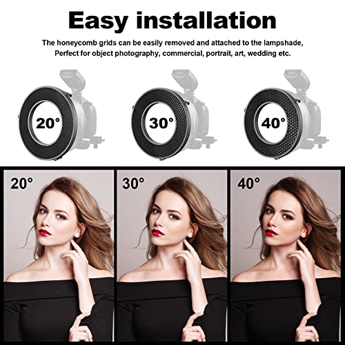 Godox R200-HC20 Photography Honeycomb Grid 20° for Godox R200 Ring Flash Head, for Creative Shooting, Art, Advertising, Product Shooting 20°